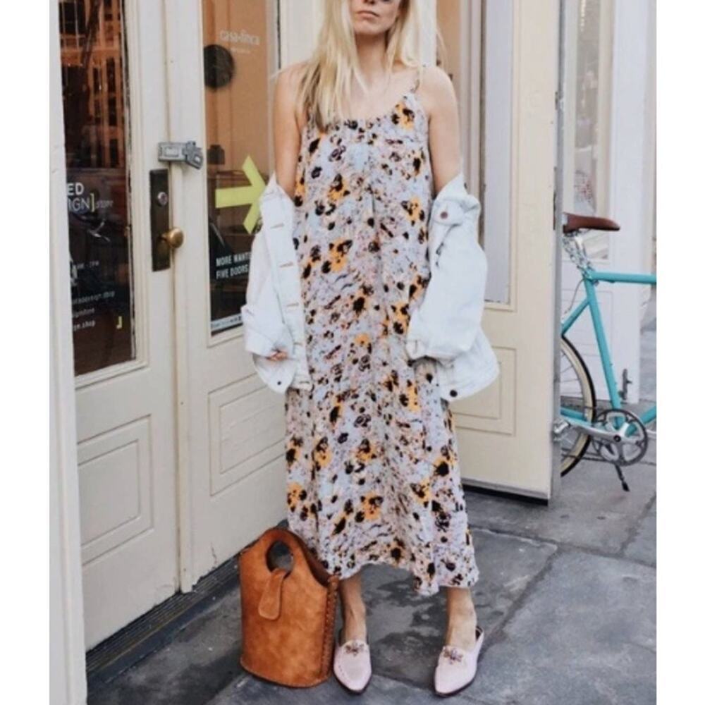 Wilfred The Mariette Midi Dress Floral Print Chiffon Summer Size Small